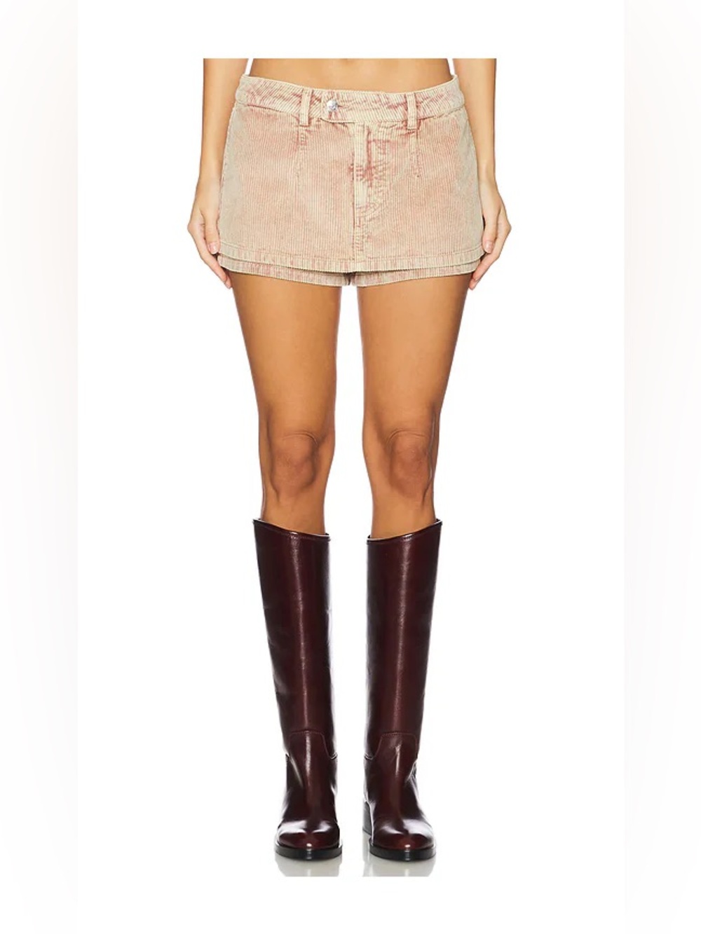 NEW Free People We The Free Galivanting Skort Corduroy Chocolate Truffle Sz 30